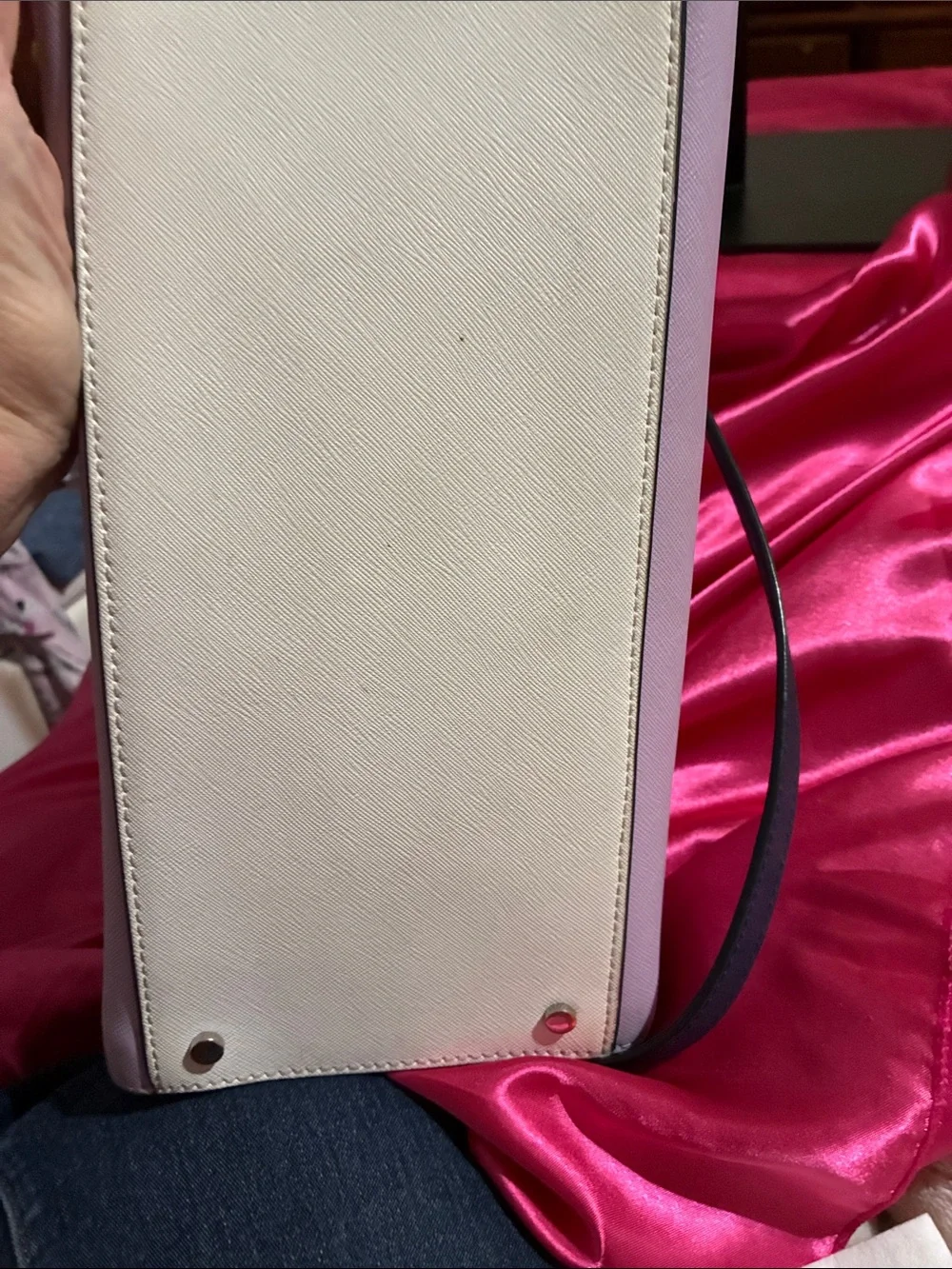 kate spade Pink and Navy Saffiano Leather Satchel/Crossbody